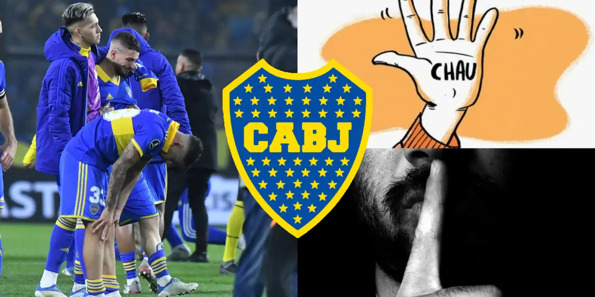 Jugadores de Boca lamentándose la eliminación en Copa Libertadores.