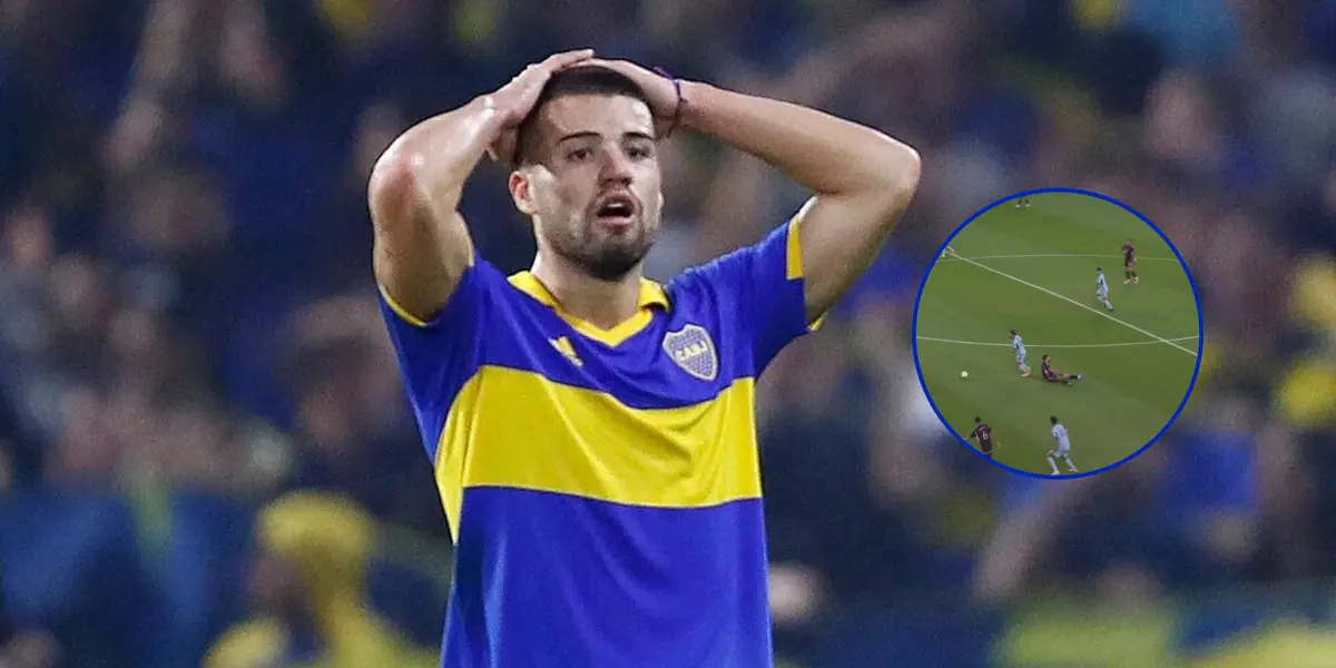 Marcelo Weigandt agarrándose la cabeza en un partido de Boca.