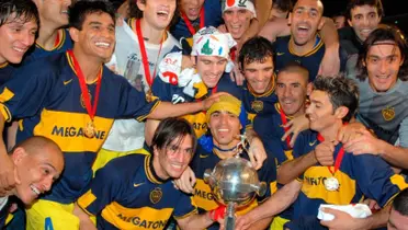 Boca festejando la obtención de la Copa Libertadores 2007.