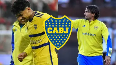 Diego Martínez dando indicaciones junto a Cristian Medina.