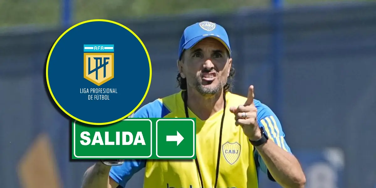 Diego Martínez durante una práctica de Boca Juniors.