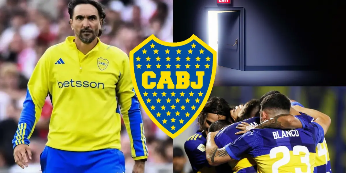 Diego Martínez junto a un grupo de jugadores de Boca.