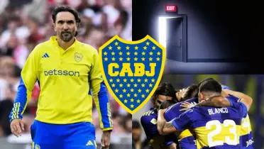 Diego Martínez junto a un grupo de jugadores de Boca.