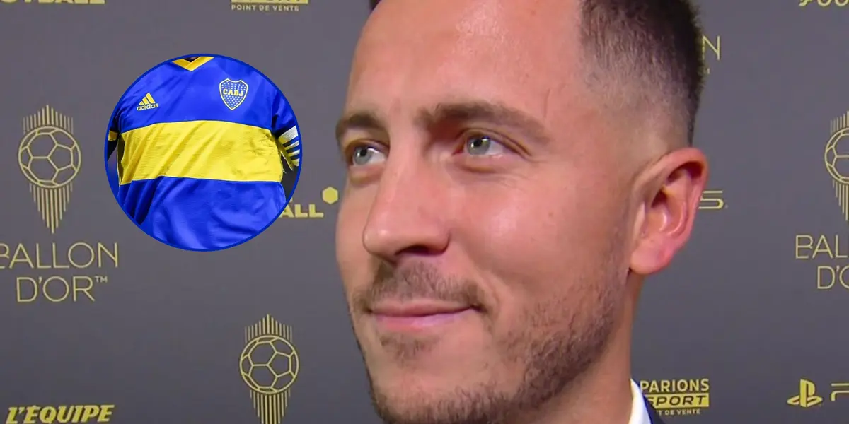 Eden Hazard habló en la alfombra roja y se refirió a la posibilidad de jugar en Boca y su relación con Juan Román Riquelme.
