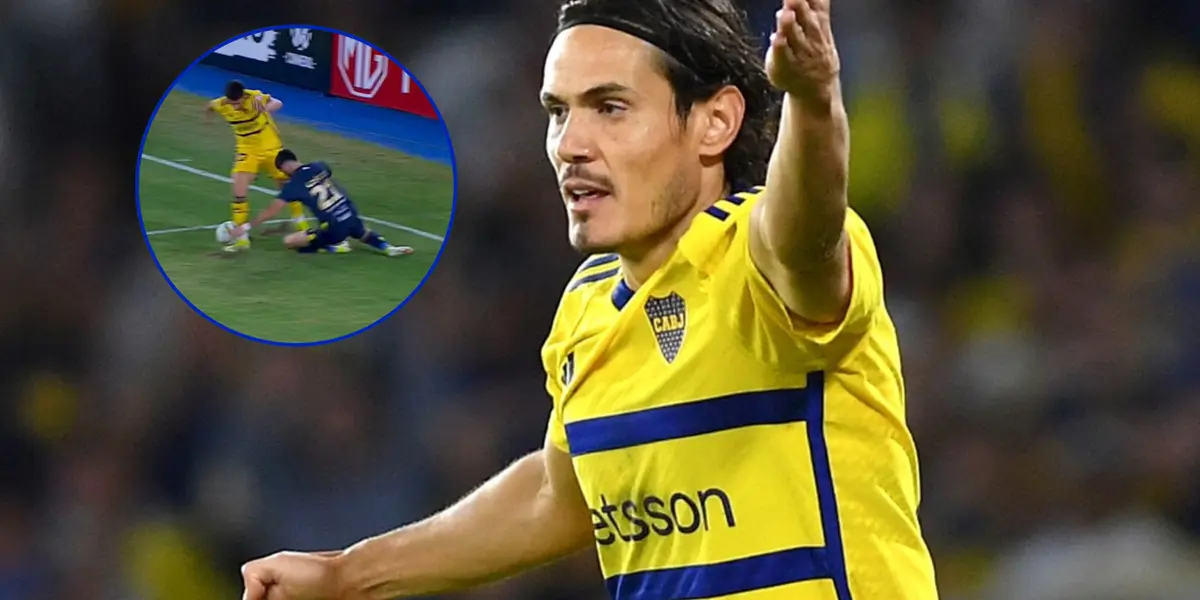 Edinson Cavani con la camiseta amarilla de Boca.