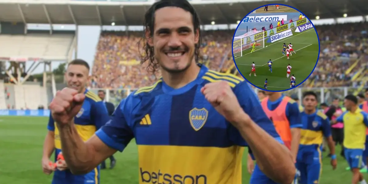 Edinson Cavani post partido tras haber vencido a River en la Copa de la Liga.