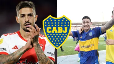 Equi Fernández sonríendo y a su lado Manuel Lanzini.