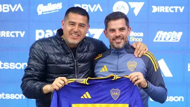 Fernando Gago y Juan Román Riquelme