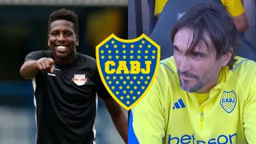 Jan Hurtado en Red Bull Bragantino y Diego Martínez en el banco de Boca.
