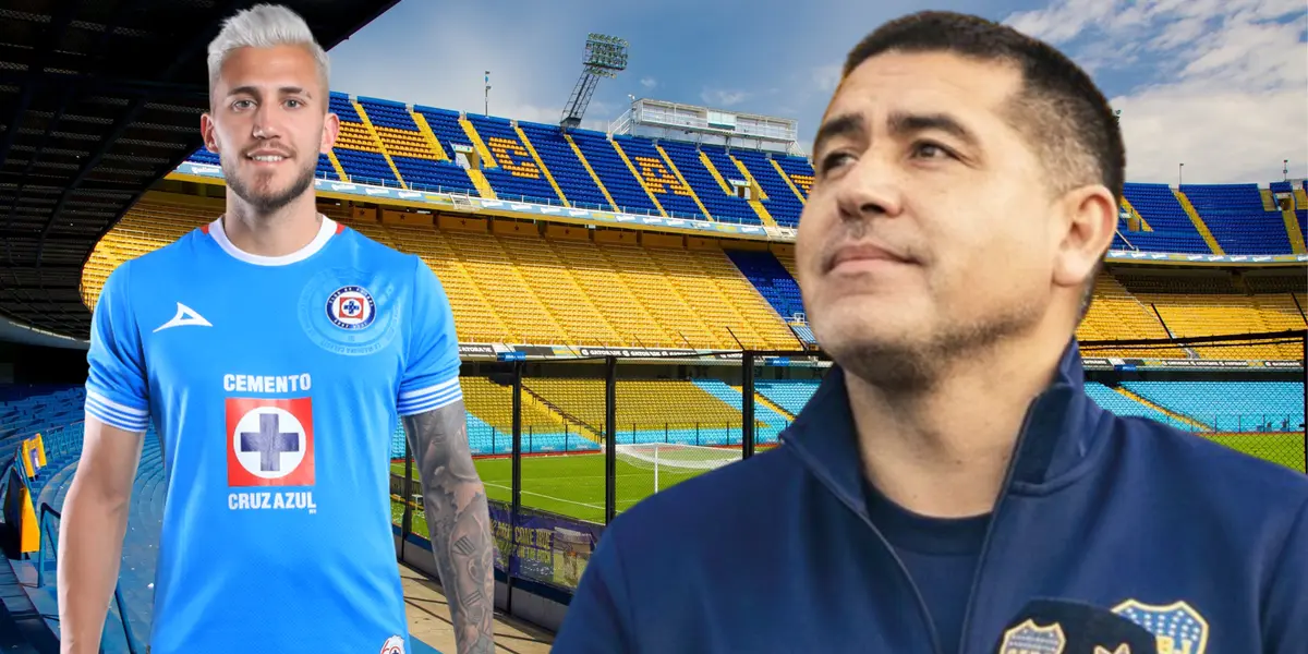Juan Román Riquelme y Gonzalo Piovi (Foto tomada de: Expedia/Cruz Azul/Boca Juniors)