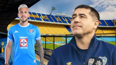 Juan Román Riquelme y Gonzalo Piovi (Foto tomada de: Expedia/Cruz Azul/Boca Juniors)