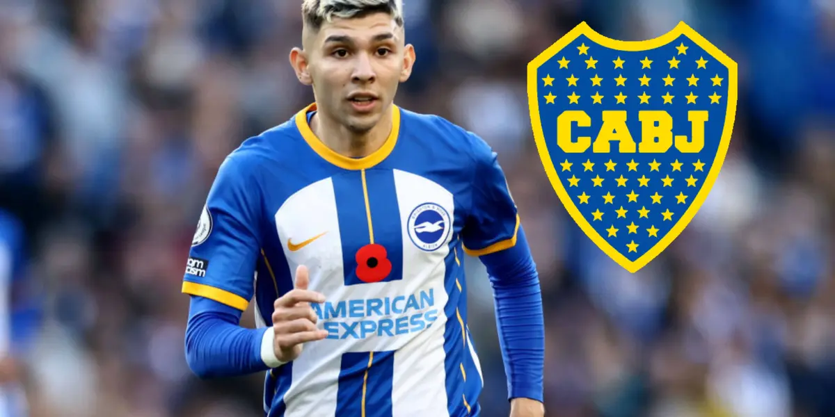 Julio Enciso en acción con la camiseta del Brighton.