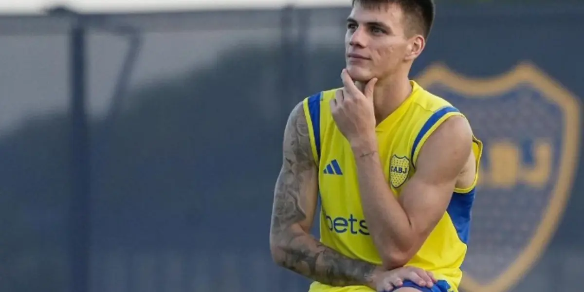 Kevin Zenón durante un entrenamiento de Boca.