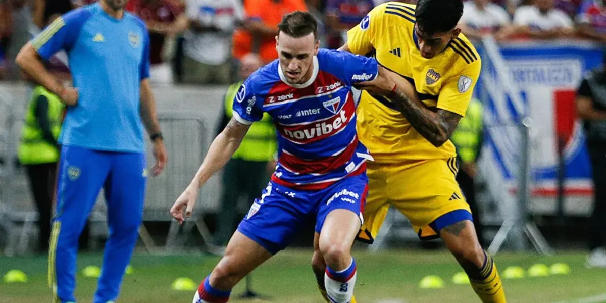 Lautaro Di Lollo durante el Boca vs Fortaleza.