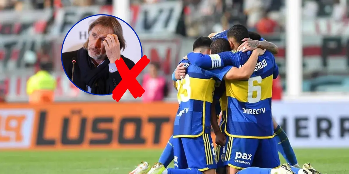 Los jugadores de Boca festejando un gol y Ricardo Gareca a su lado.