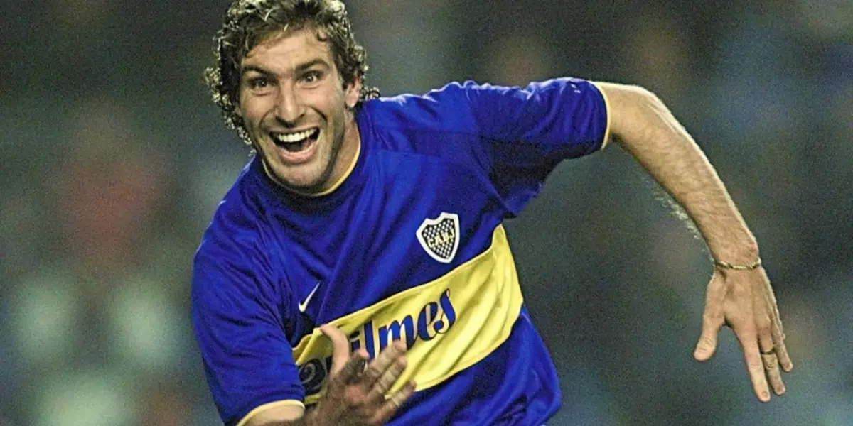 Martín Palermo con la camiseta de Boca en los años 2000.