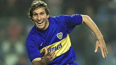 Martín Palermo con la camiseta de Boca en los años 2000.