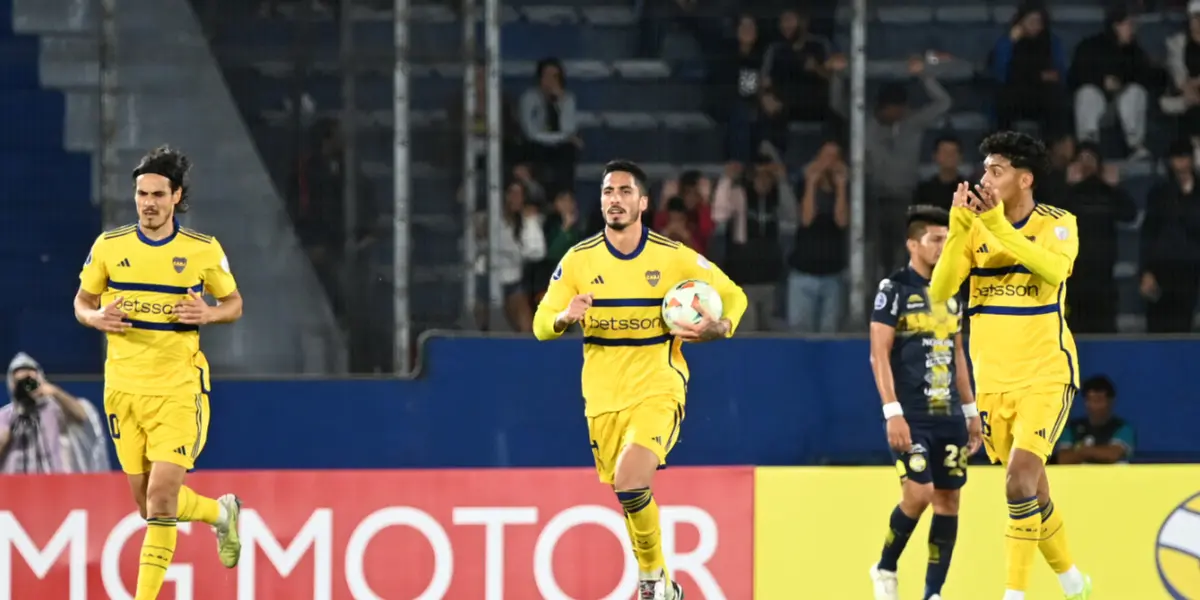Nicolás Figal tras su gol ante Sportivo Trinidense.