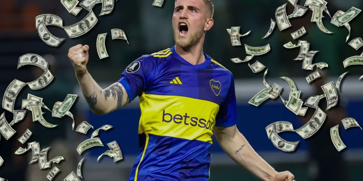 Nicolás Valentini con la camiseta de Boca durante un partido de Copa Libertadores.