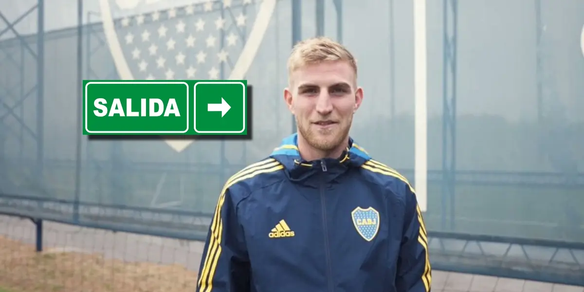 Nicolás Valentini vistiendo los colores de Boca Juniors.