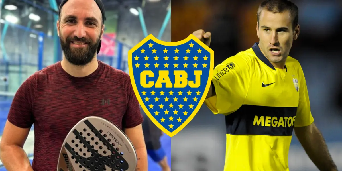Palacio con la camiseta de Boca y a su lado 'Pipa' Higuaín.