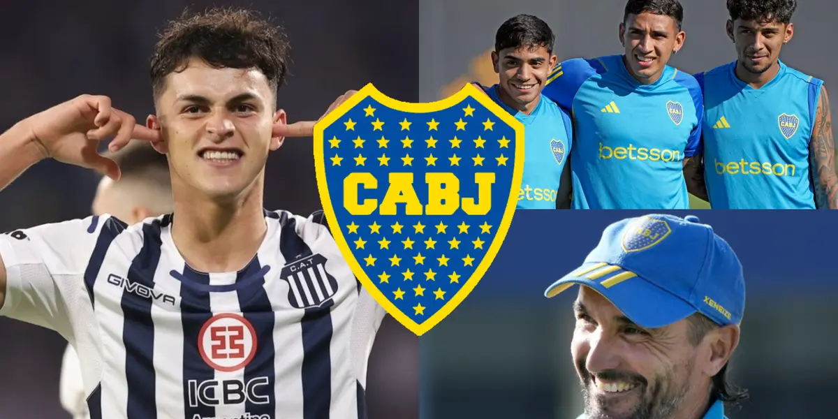 Ramón Sosa y a su lado Diego Martínez en un entrenamiento de Boca.