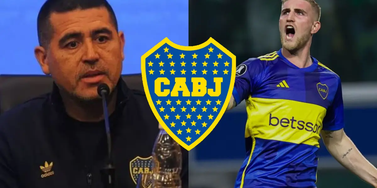 Riquelme en conferencia junto a Nicolás Valentini.