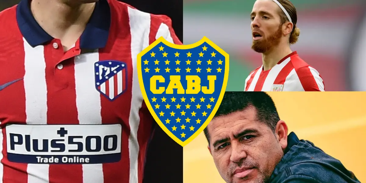 Riquelme junto a Iker Muniain y un futbolista del Atlético de Madrid.