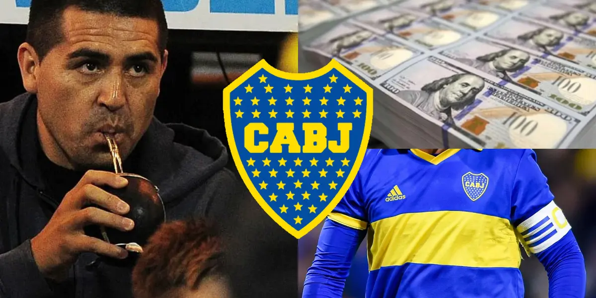 Riquelme tomando mate y a su lado una camiseta de Boca.