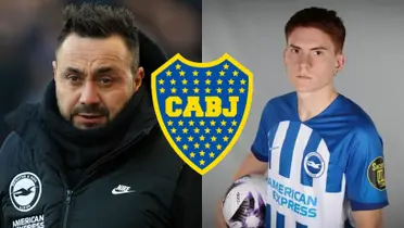 Roberto De Zerbi, entrenador de Brighton, junto a Valentín Barco.