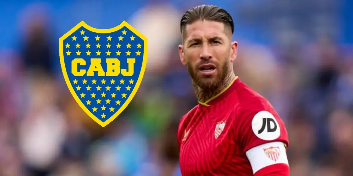 Sergio Ramos con la camiseta del Sevilla en pleno partido.