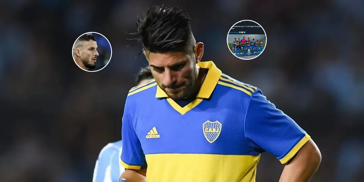 Una vez finalizado el partido, el jugador peruano le "contestó" al delantero del Xeneize tras haber sido golpeado por este último.