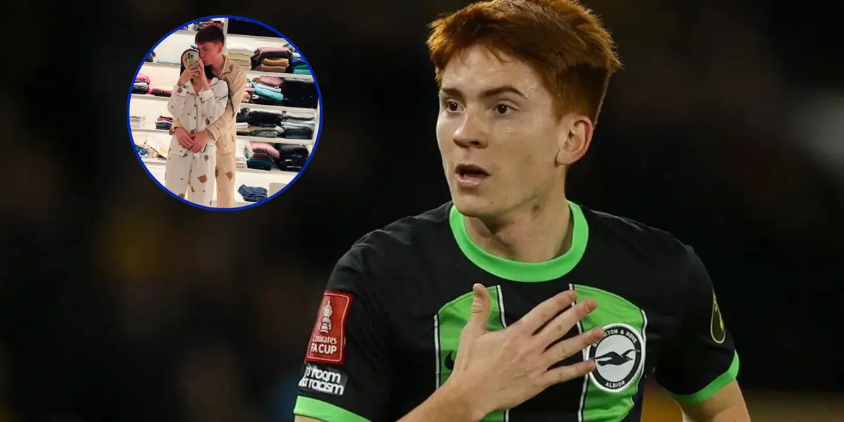 Valentín Barco en acción con la camiseta del Brighton.