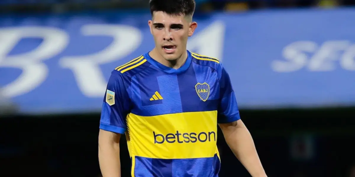 Vicente Taborda en acción con la camiseta de Boca.